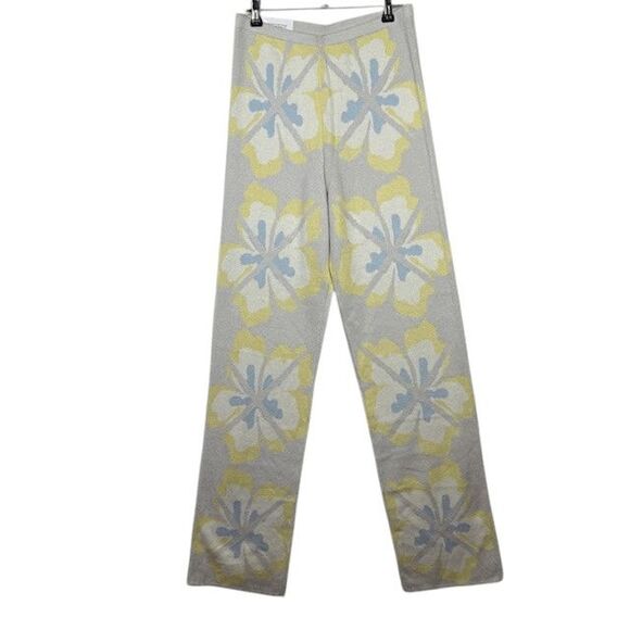 NWT House of Sunny Hibiscus Aarons Knit Floral Pants Yellow Blue Vol 18 Size 4 - Picture 2 of 14